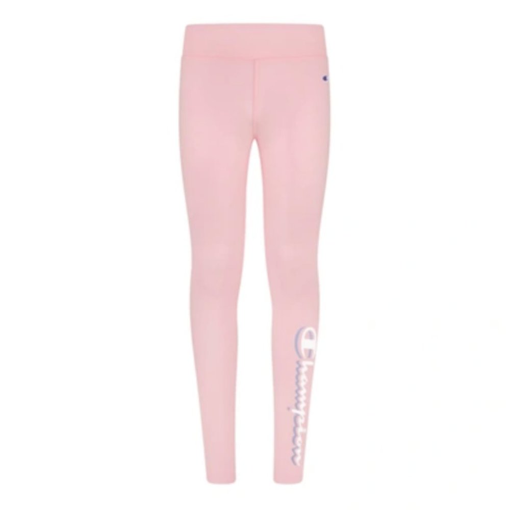 CHAMPION Little Girls Drop Shadow Script Leggings Pant In Pink Candy - 2T